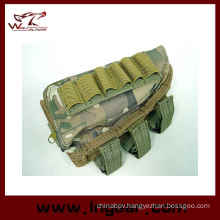 Tactical Airsoft Shotgun Rifle Ammo Pouch, Cheek Pad Gun Bag Woodland Camo